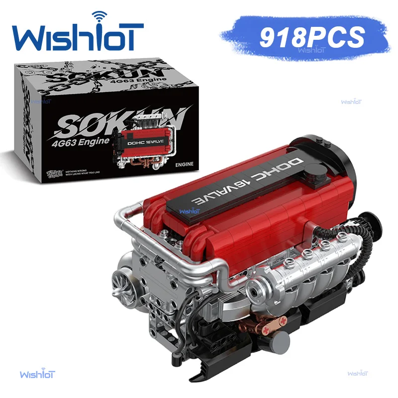 

PB8861 4G63T Engine Model 918Pcs Building Blocks Simulation Assembly Bricks Kit Educational Construction Toys Adults Gift