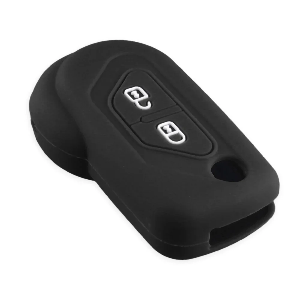 KEYYOU 2 Button Silicone Car Key Case For Citroen DS3 2009-2016 Protector Cover Holder Skin Car Silicone Car Flip Key Case Cover