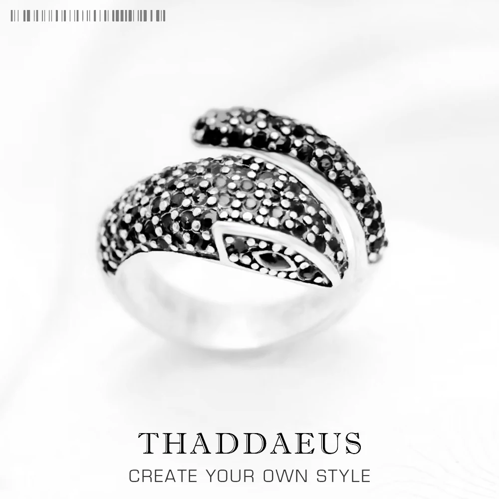 

Открытое черное кольцо в виде змеи, модные блестящие ювелирные украшения в европейском стиле для женщин, подарок 2017 из стерлингового серебра 925 пробы, Супер предложения