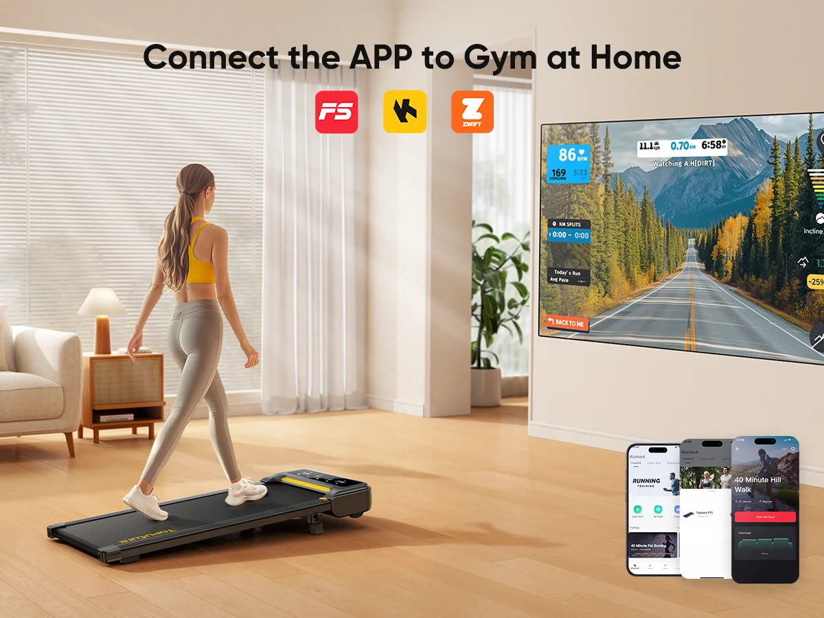 Toputure Elektrisches Klappbares Laufband für Zuhause mit Steigung 12 km/h Smart App-Steuerung LED-Display Geh- und Laufpad für Heim und Büro – Detail 32