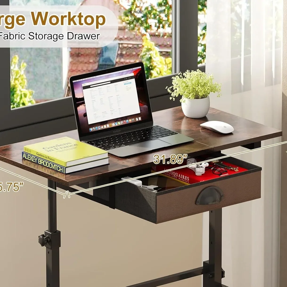 Movable computer desk Student home study table Lifting desk Simple desk Writing table Standing workbench