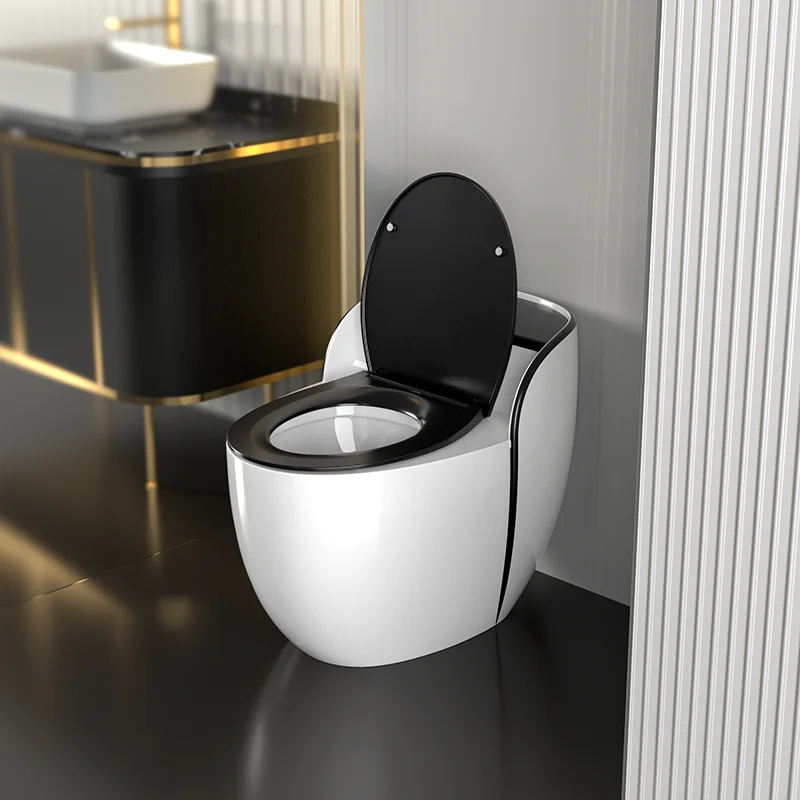 High Quality Bathroom S Trap Sanitary Ware Wc Black White Color One Piece Ceramic Toilet Commode