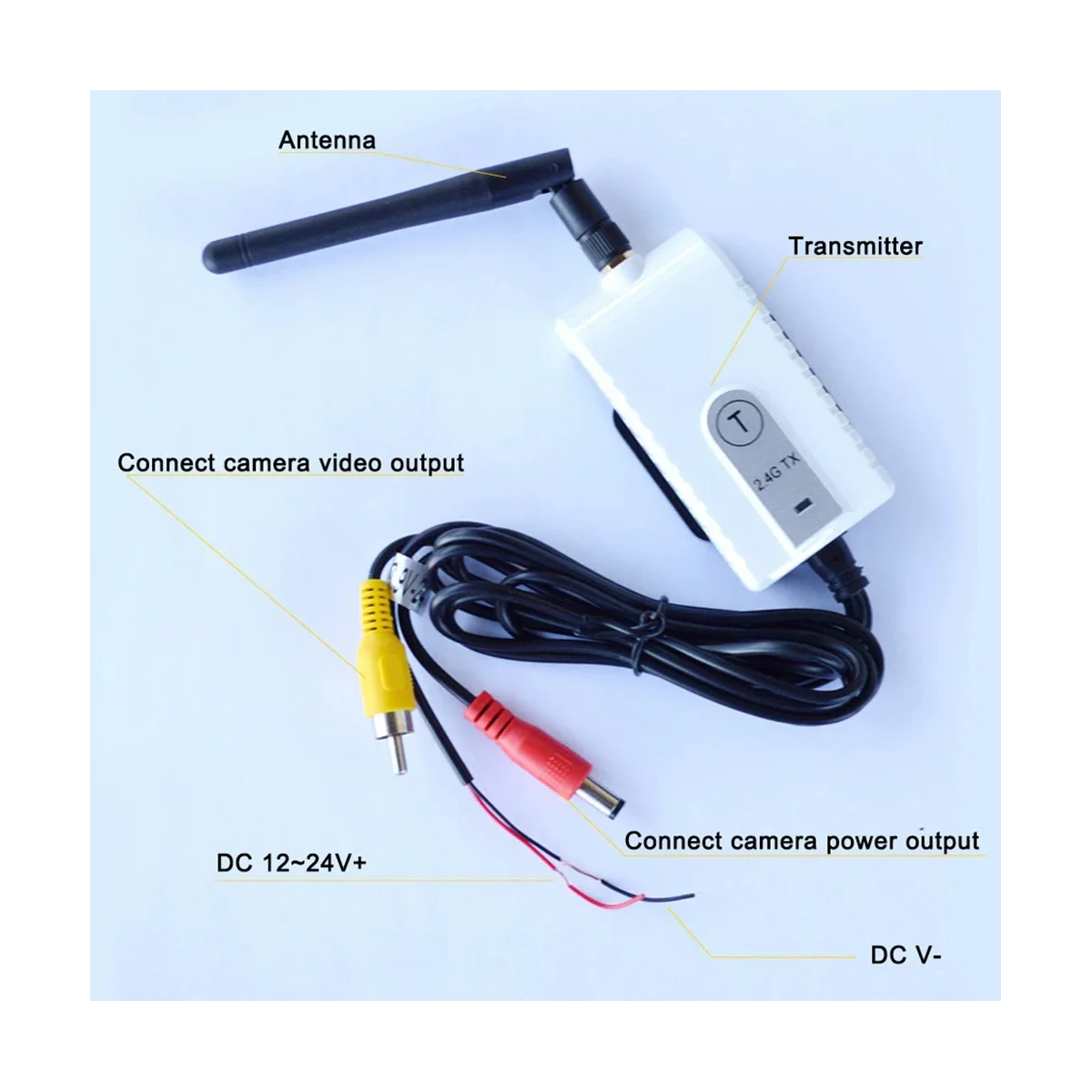 2.4G Voertuig Draadloze Zender Ontvanger Kit Voor Vrachtwagen Bus Busje Vrachtwagen Rv Aanhanger Achteruitkijkcamera 24V Videomonitor