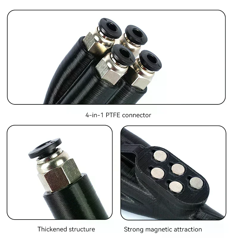 For Bambu Lab AMS Connector 4-in-1 PTFE Adapter Pipe Expansion Port 4 Feeding Multi-color For Bambulab X1 X1C P1P P1S A1 A1min