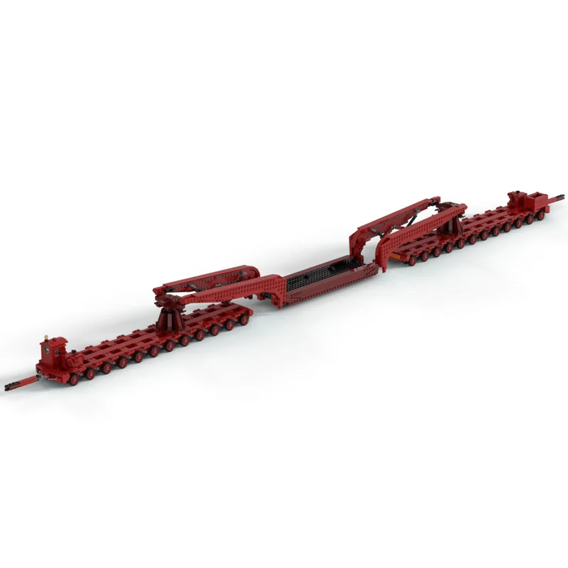 City Transportation 96-Wheel Girder Trailer Model Building Block Cars Trains MOC Brick DIY Assemble Technology Creative Toy Gift