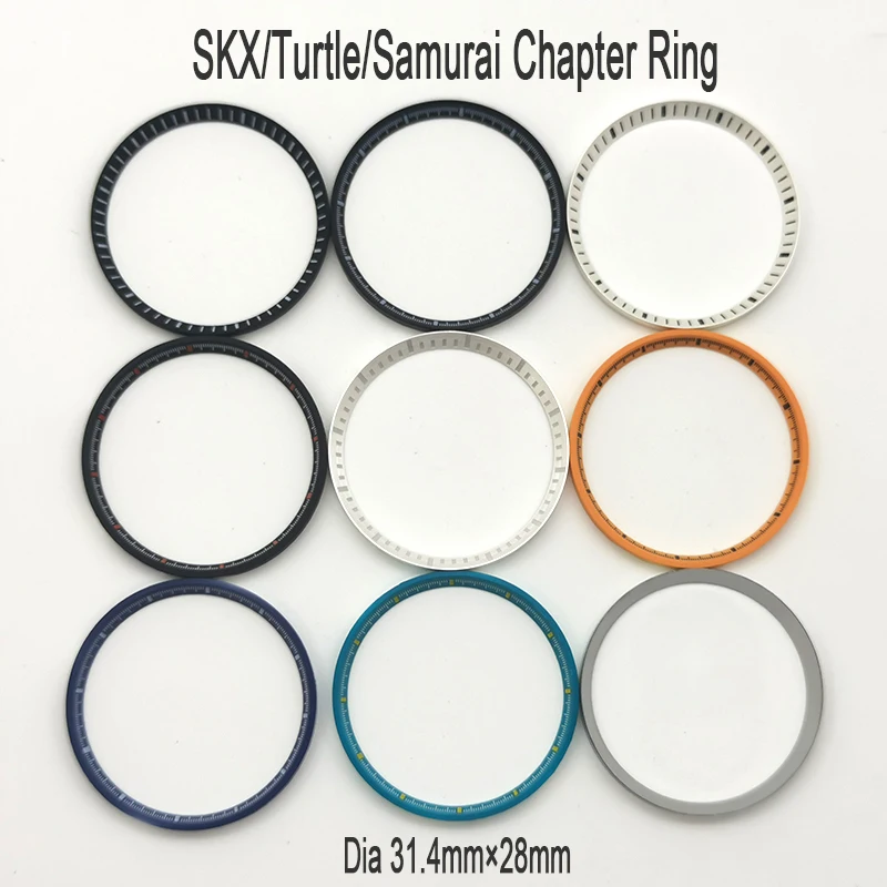 31.4mm Chapter Ring Fit King Samurai 6105 6309 Turtle Abalone NH35 NH36 Dive Watch Case Parts Inner Ring Modified Accessories