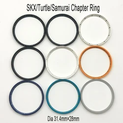 Anillo de sección de 31,4mm, accesorio modificado, compatible con King Samurai 6105 6309, Turtle Abulon NH35 NH36, para caja de reloj de buceo