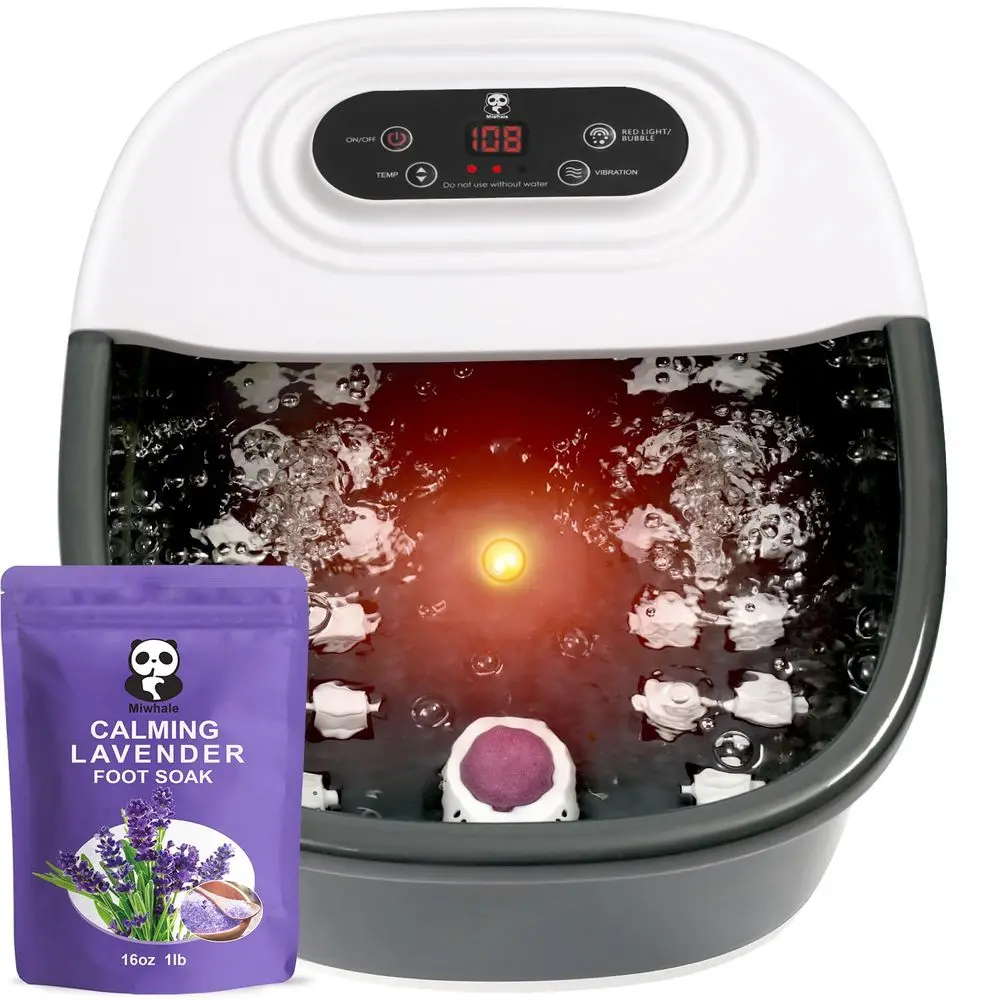 

Heated Bubble Massager with Lavender Soak, Vibration, and Adjustable Temperature - Black