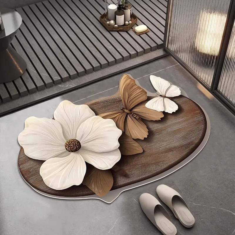Floor mat made of diatomaceous earth, specifically designed for showering, anti slip mat, anti fall and absorbent floor mat