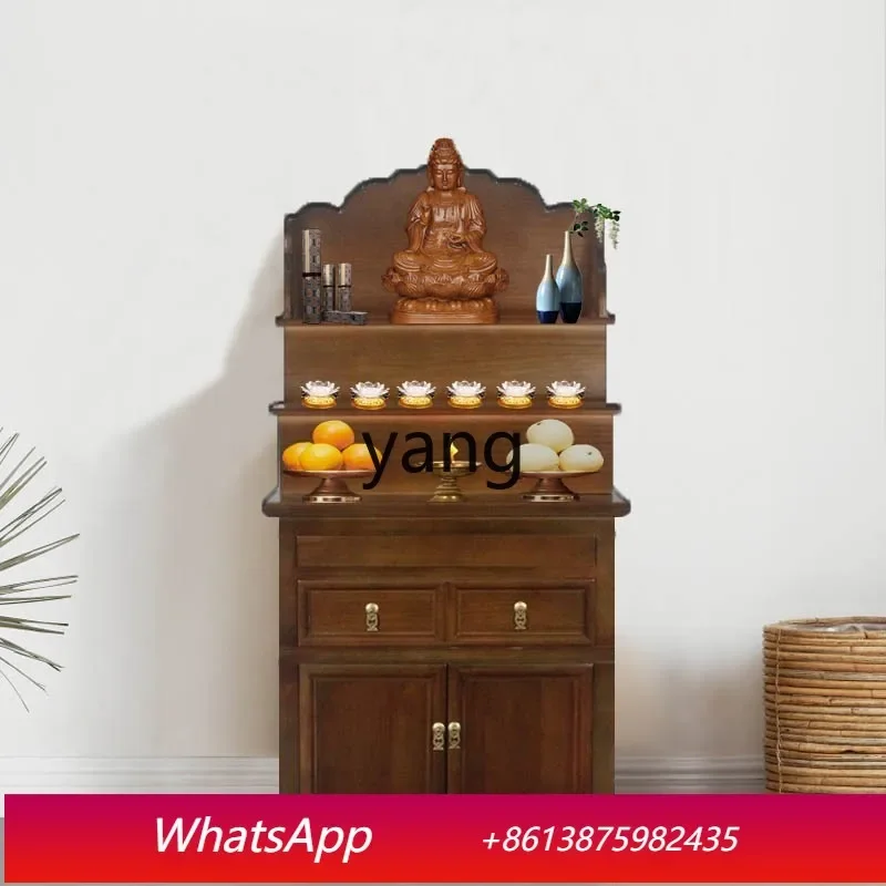 CX Home God of Wealth Buddha Statue Worship Table Modern Buddha Cabinet Clothes Closet Altar All Solid Wood Altar