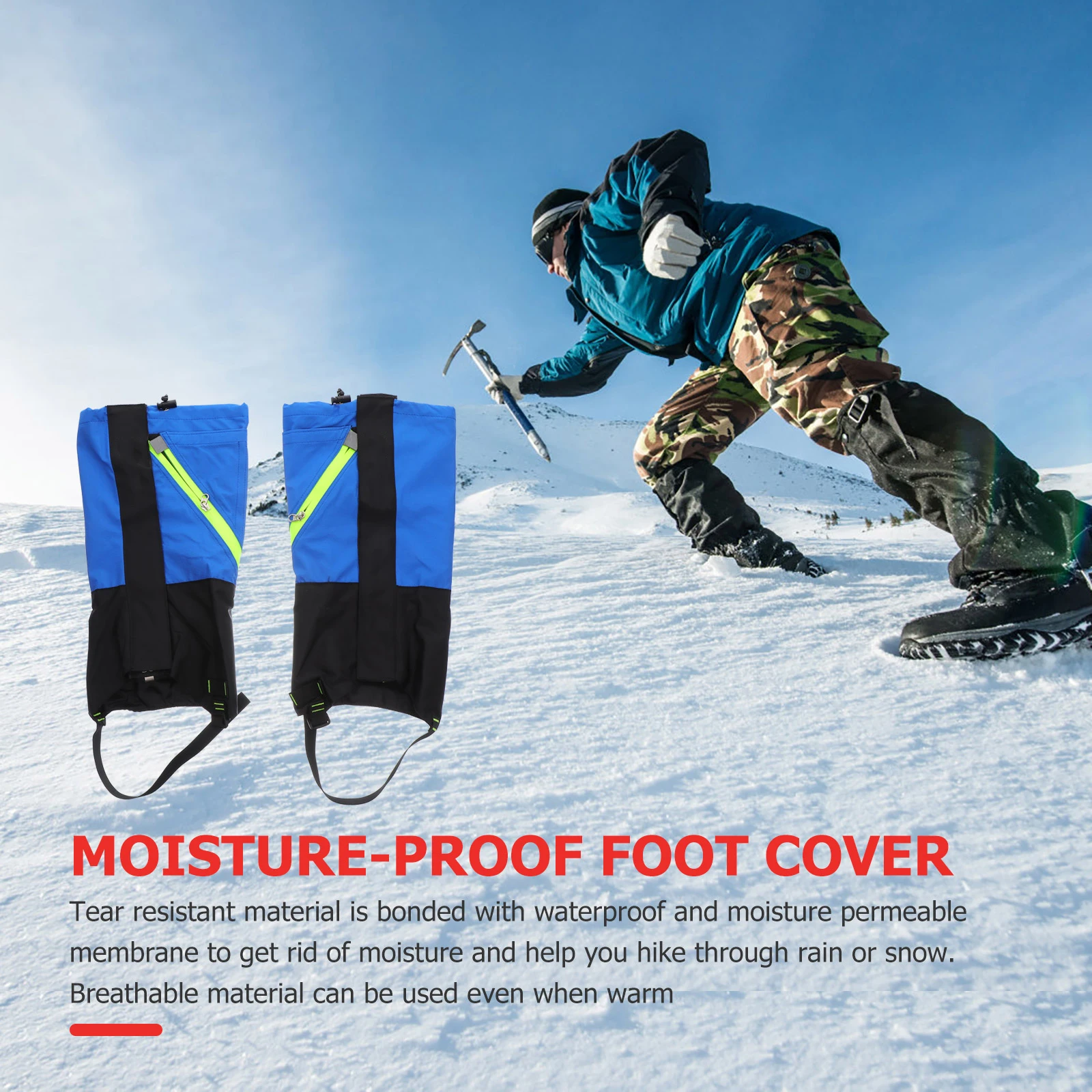 

Moisture-proof Foot Cover Skiing Gaiters Leg for Men Boots Snow Hiking Nylon Waterproof and Breathable Fabric Windproof Covers