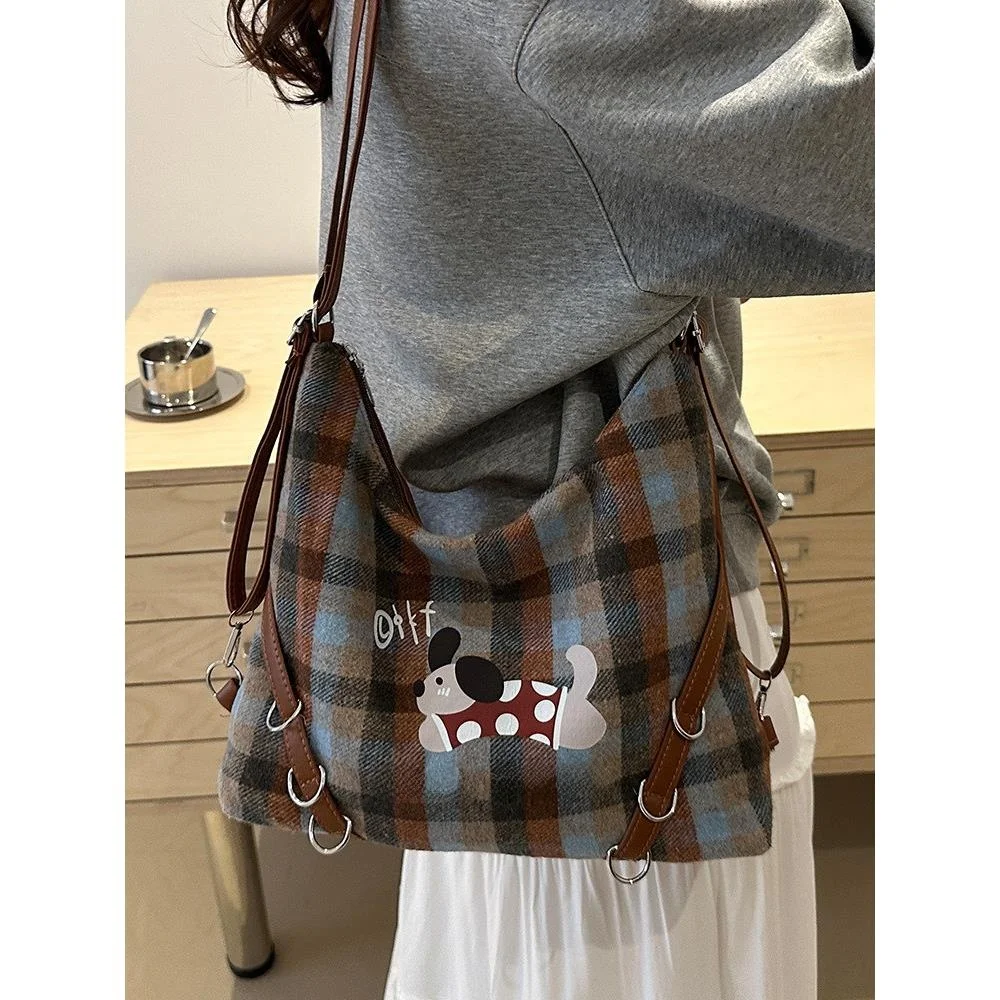 かわいい犬柄トートバッグ女性の新しい通勤バッグクロスボディバッグデュアルショルダーバッグ大容量多用途シングルショルダーバッグ