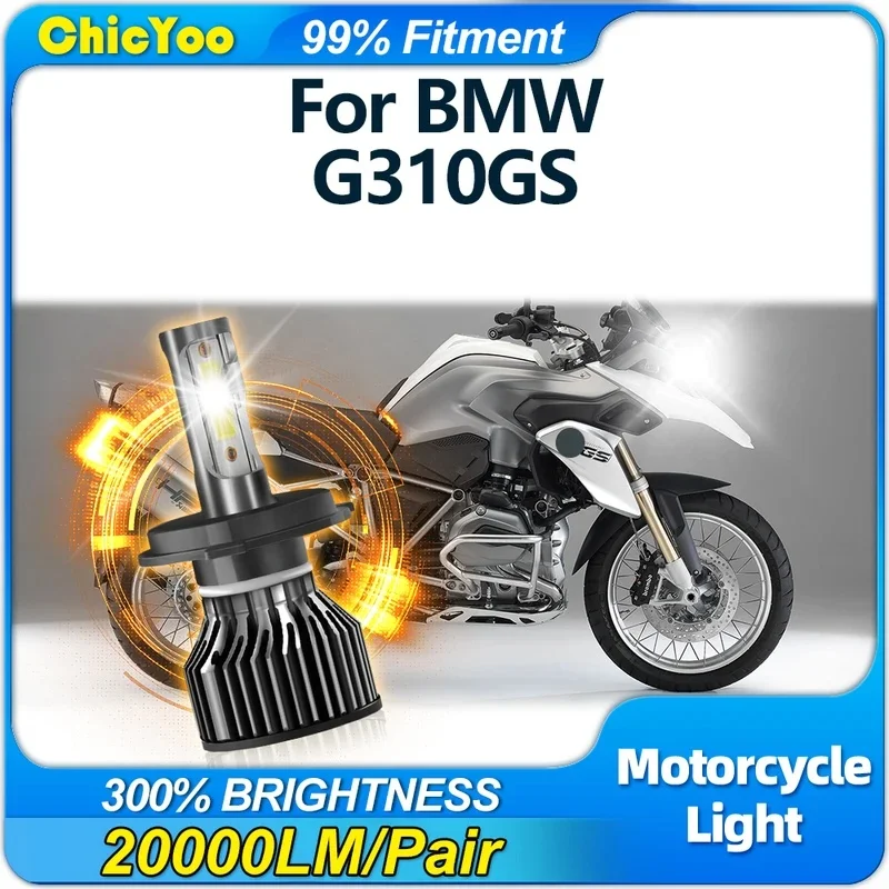 1Pc H4 Motorcycle LED Headlight Bulb 120W LED Moto Light 20000LM High Low Beam Motorbike Headlamp 6000K White For BMW G310GS