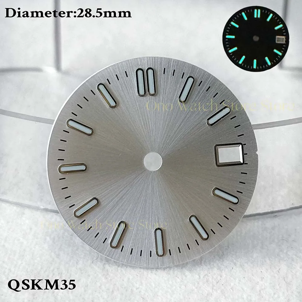 28.5mm sun pattern blue-green night light unmarked NHdial35dial custom dial watch module watch accessories