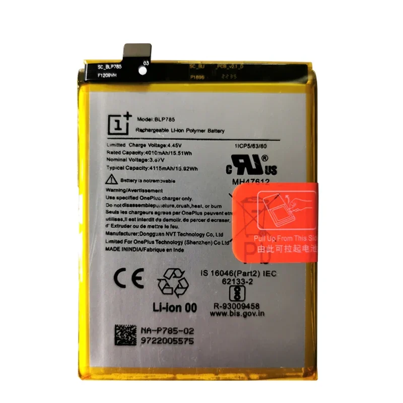 100% originale nuova batteria di ricambio per telefono BLP785 4115mAh di alta qualità per batterie One Plus Oneplus Nord Bateria + Tools