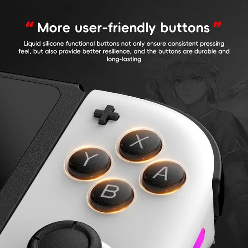 Imagen 2 del producto Controles de juego intercambiables izquierdo y derecho con luces RGB para vibración de activación, sensor de movimiento, controlador Bluetooth Joycon JOY-05