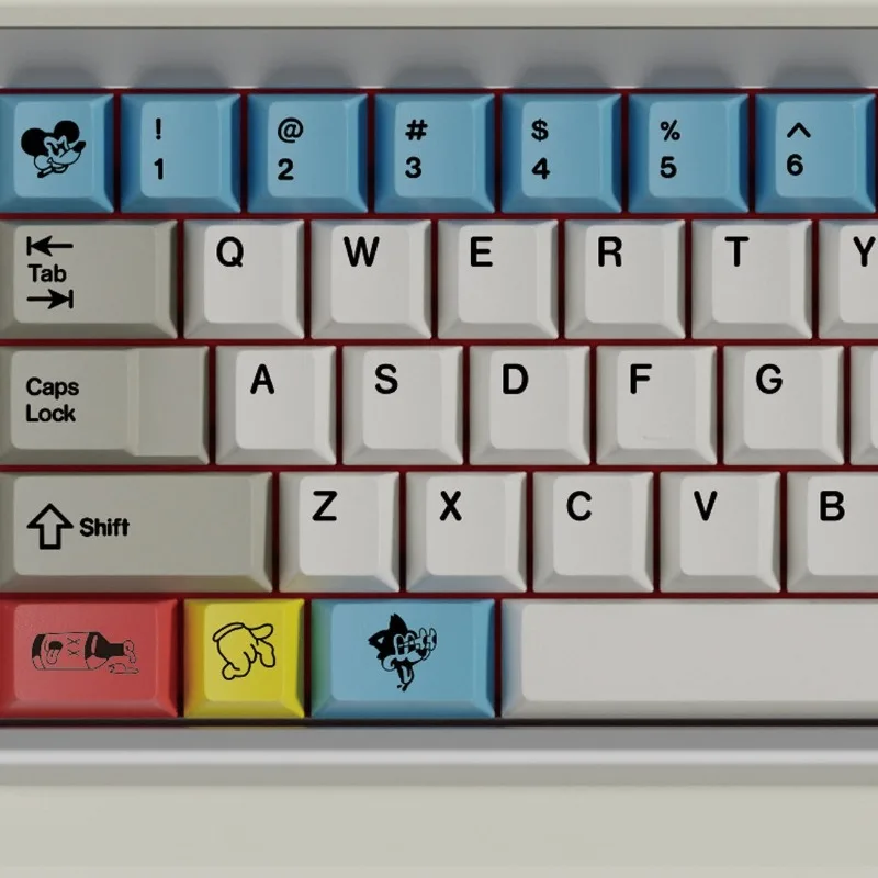 Replica Rubber Tube Theme Keycaps Set Customized PBT Sublimation Cherry Profile Keyboard Cap for Mechanical Keyboard Accessories