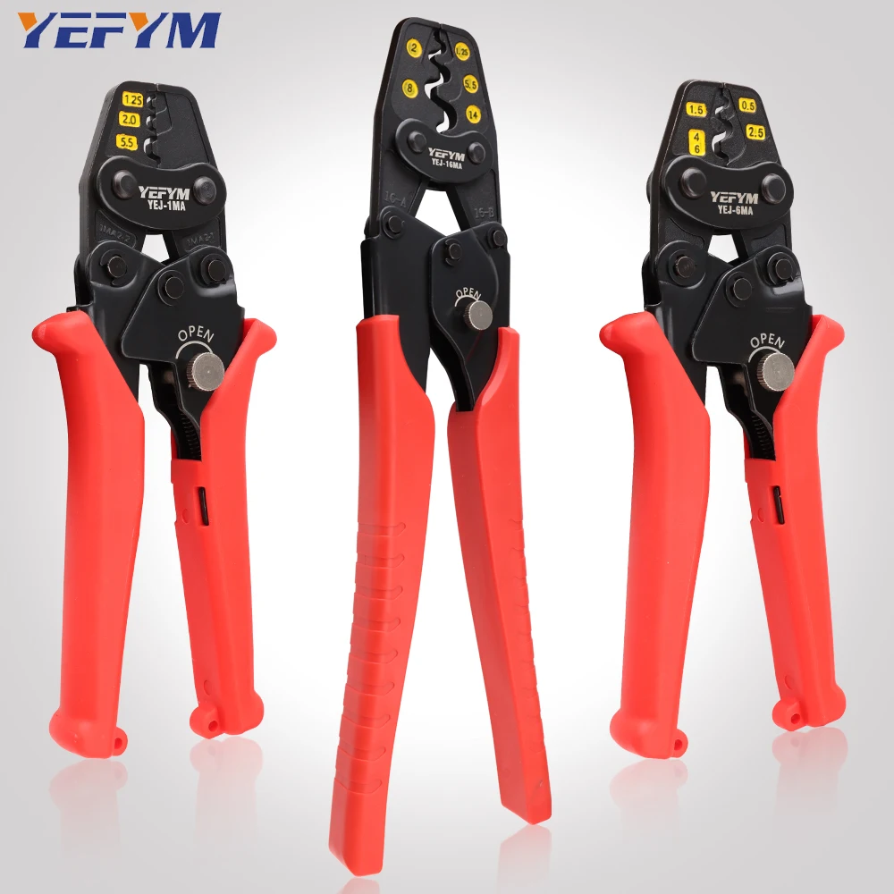 

Ratchet Crimping Pliers YEJ Japanese Style Labor-Saving Crimper for Insulated & Non-Insulated Cold Press Terminals YEFYM