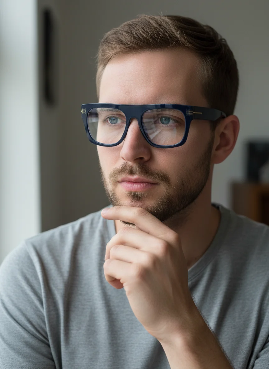 Modische Unisex-Brille mit Blaulichtblockierung, vom Designer inspirierter Stil, trendig und vielseitig, T-Markendesign.