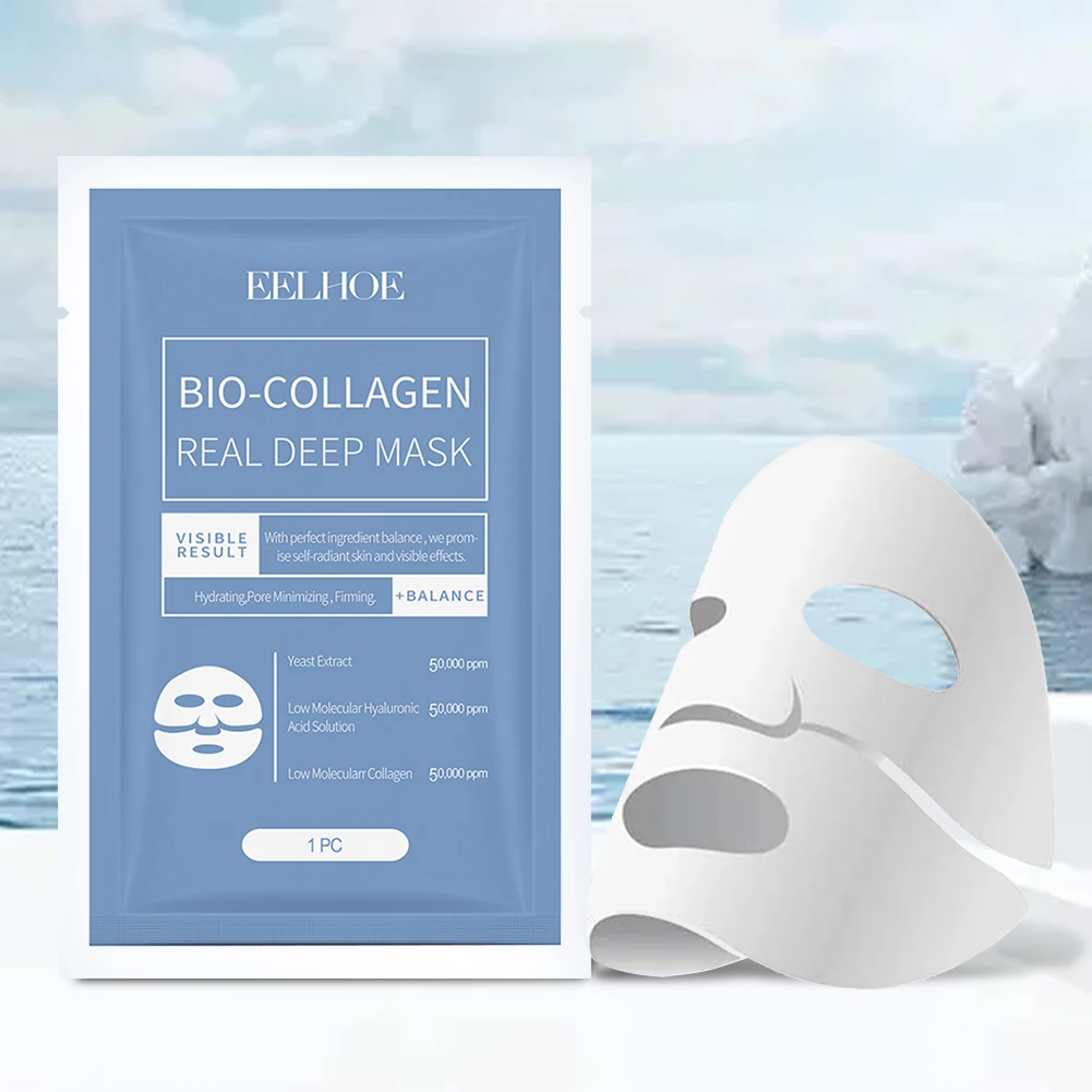 Bio-Collagen Real Deep Mask Przeciwzmarszczkowa maska liftingująca z hydrolizowaną kolagenową nawilżającą maskę na twarz dla kobiet i mężczyzn