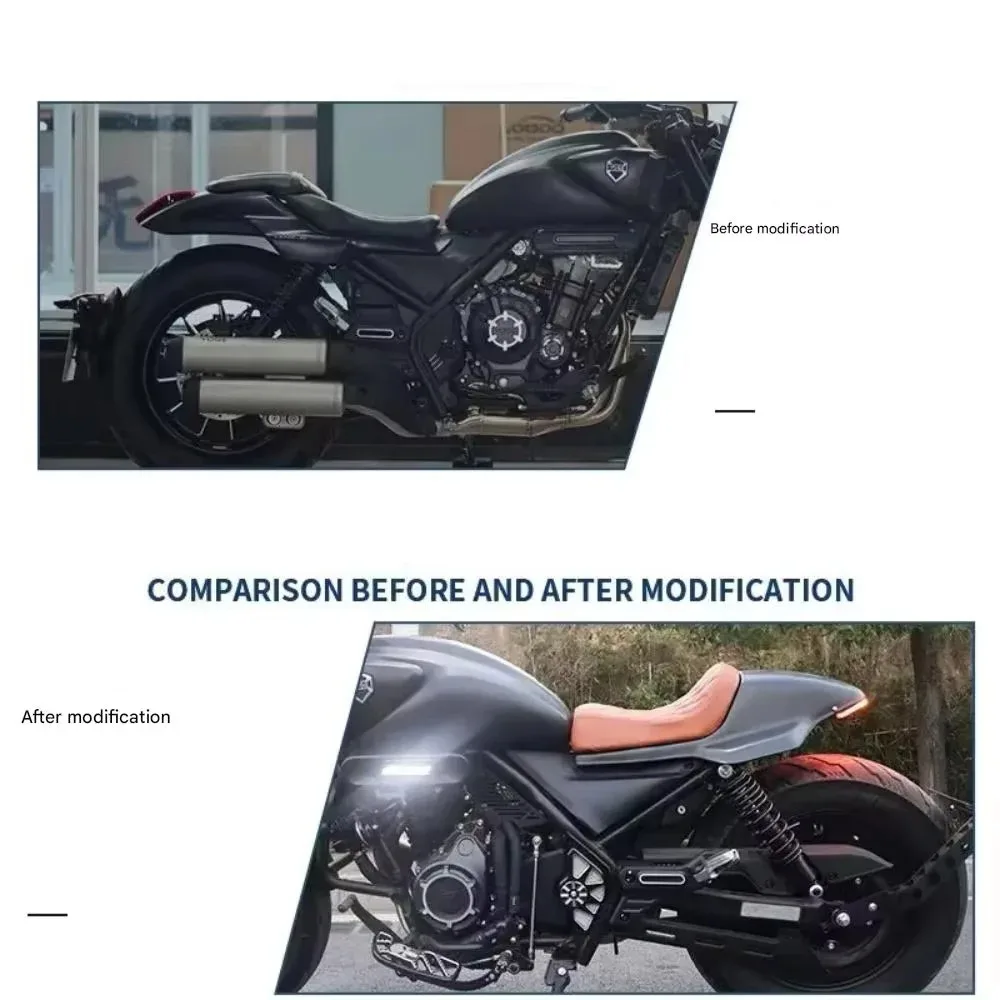 For Voge CU525 Motorcycle Retro Solo Seat Upgrade Wear-resistant Leather Cushion Asiento Moto Sella Accesorios Moto Parts