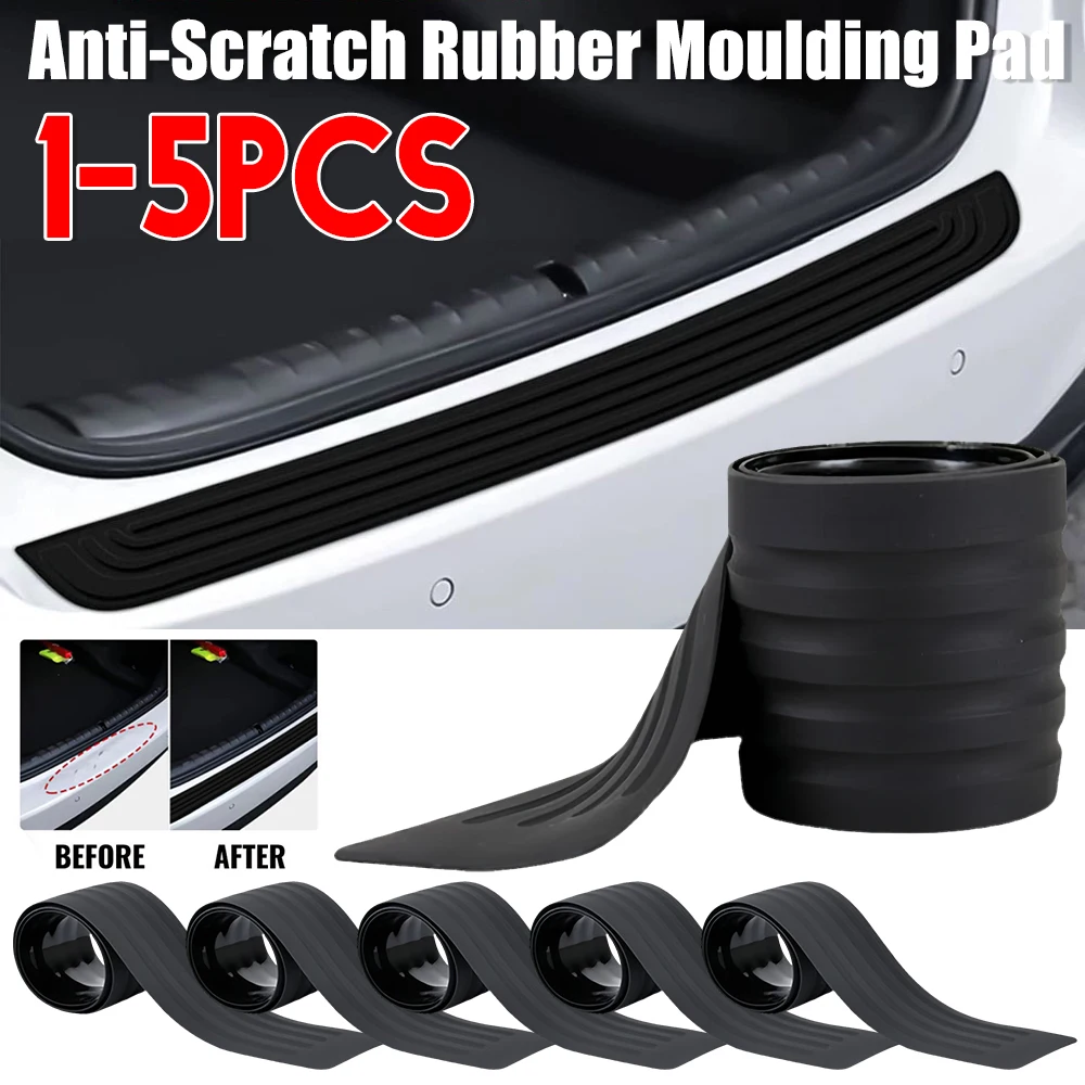 1-5PCS Car Trunk Sill Plate Protector Anti-Scratch Anti-Collision Rear Bumper Guard Trim Cover Pad PVC Rubber Car Accessories ﻿