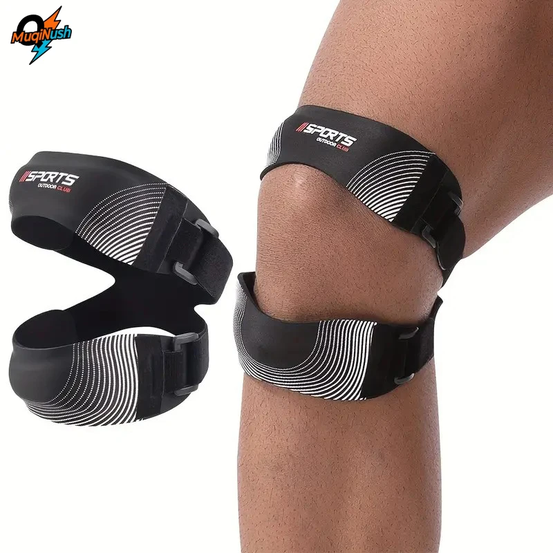 

MuqiNush Adjustable Knee Brace with Silicone Support to Relieve Knee Pain, Running Hiking Cycling Shock-Absorbing Knee Protector