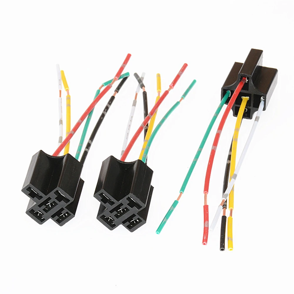 1pcs/lot 5Pin Waterproof Automotive Relay Socket Car Relays Switching Socket With 90mm Length Wires