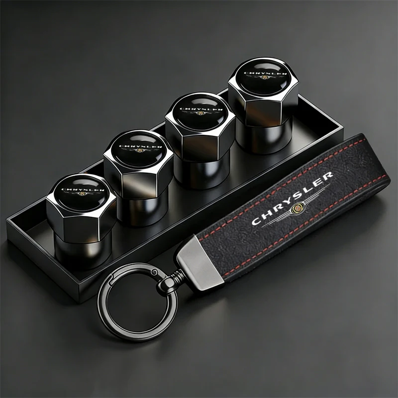 Tapas de válvula para ruedas de coche, llavero para Chrysler Voyager Pacifica Town Crossfire Sebring Android Aspen