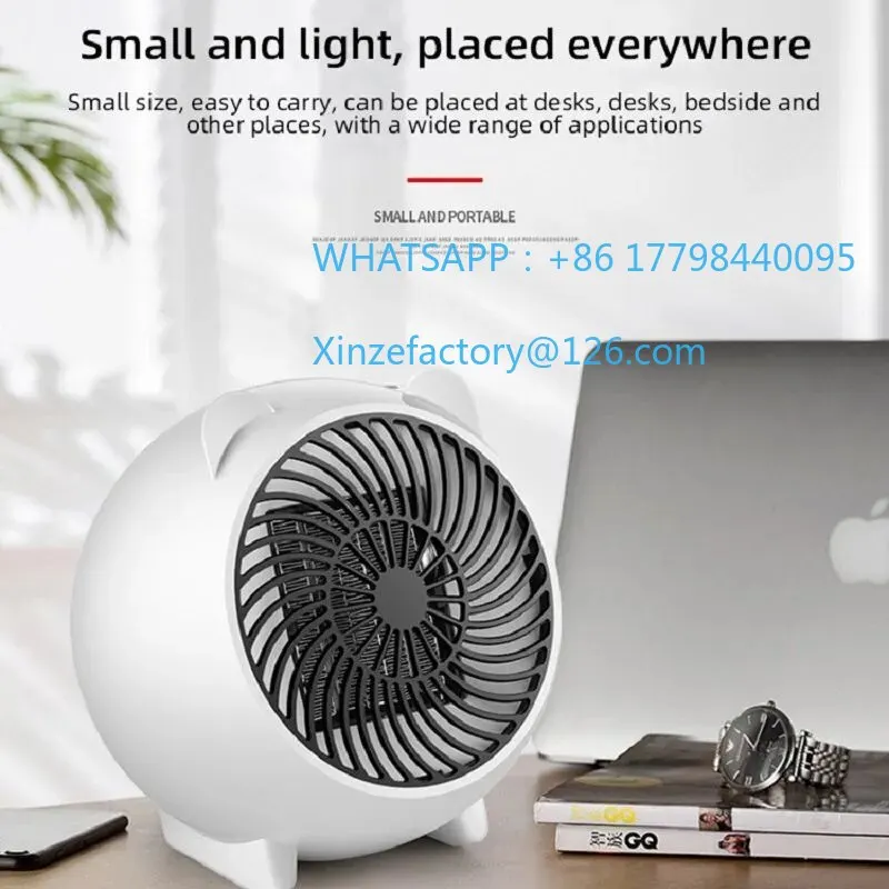 Portable PTC Ceramic Space Heater with Thermostat - 220V Mini Electric Heater for Indoor Office, Desktop, and Home