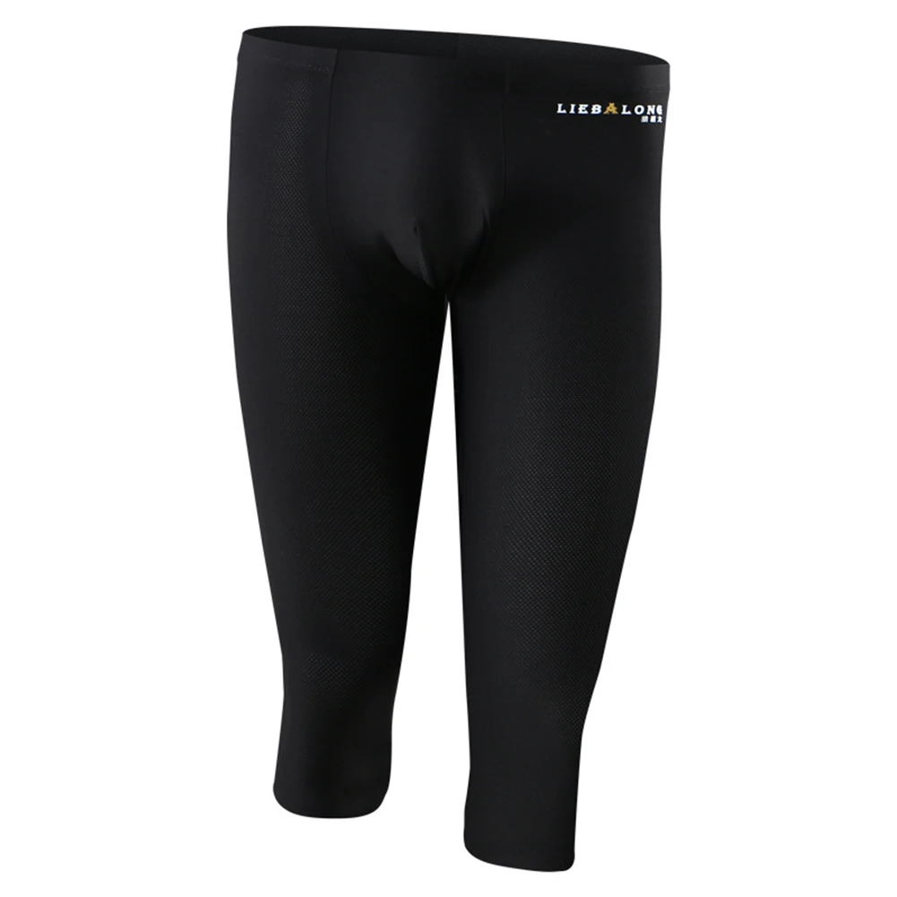 Mens Underwear Sleepwear Breathable Bulge Pouch Underpants Ice Silk Shorts Panties Summer Boxer Briefs Long Leg