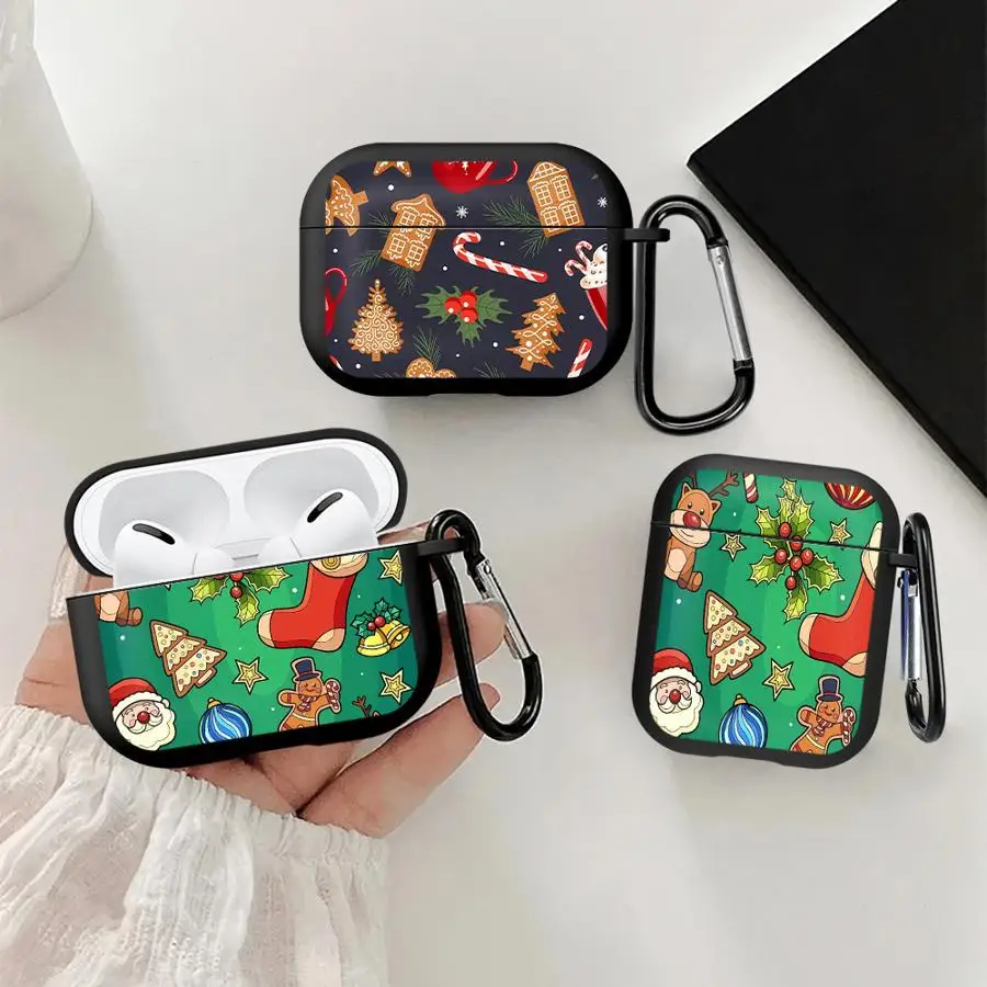 Colorful Christmas Collection Case For Airpods 5 4 3 Pro2 Pro3 2 Pro 1 Earphone Cases Cover With Hook