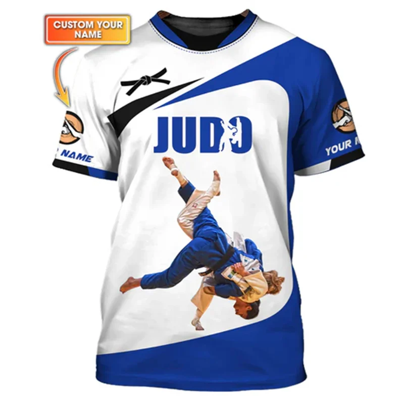 Judo Fans 3D Print Funny T-shirt For Men Fitness Train Loose Round Neck T Shirts Japanese Jiu-Jitsu Fashion Trend Custom Tee - Image 3