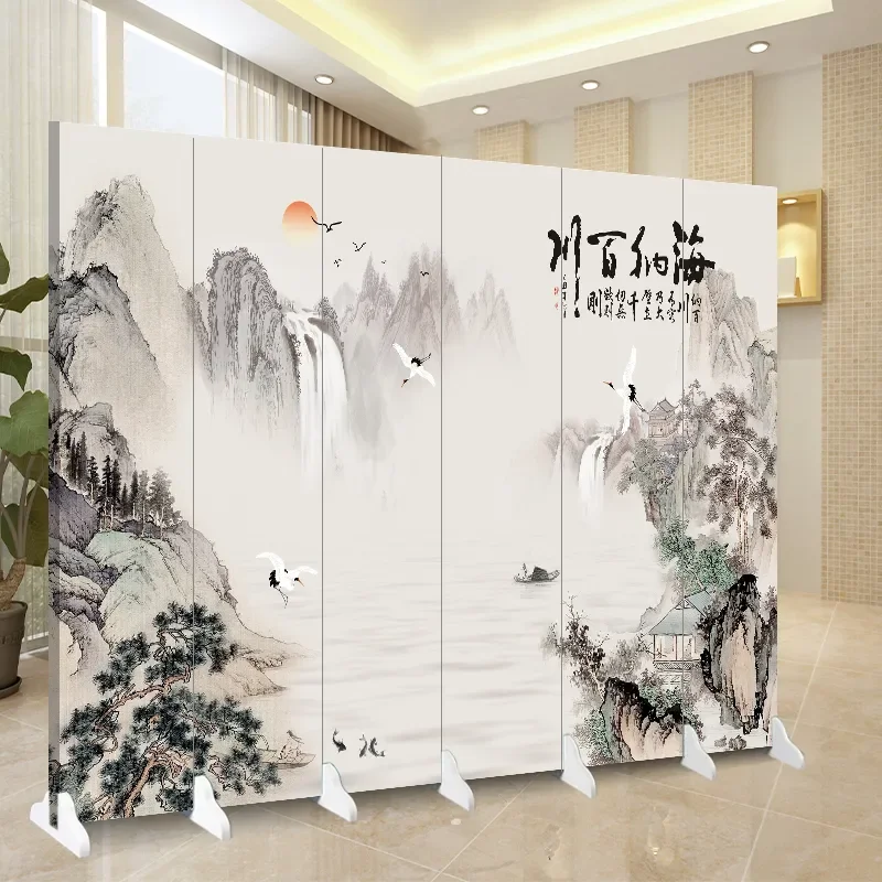 2025 New Double Sided Folding Screen Room Divider Portable Floor Standing Partition for Living Room Entrance Office Home