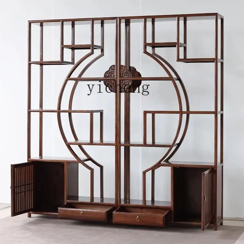 Chinese Solid Wood Bogu Frame Tea Room Display Rack Ornament Multi-layer Display Cabinet Partitionl3