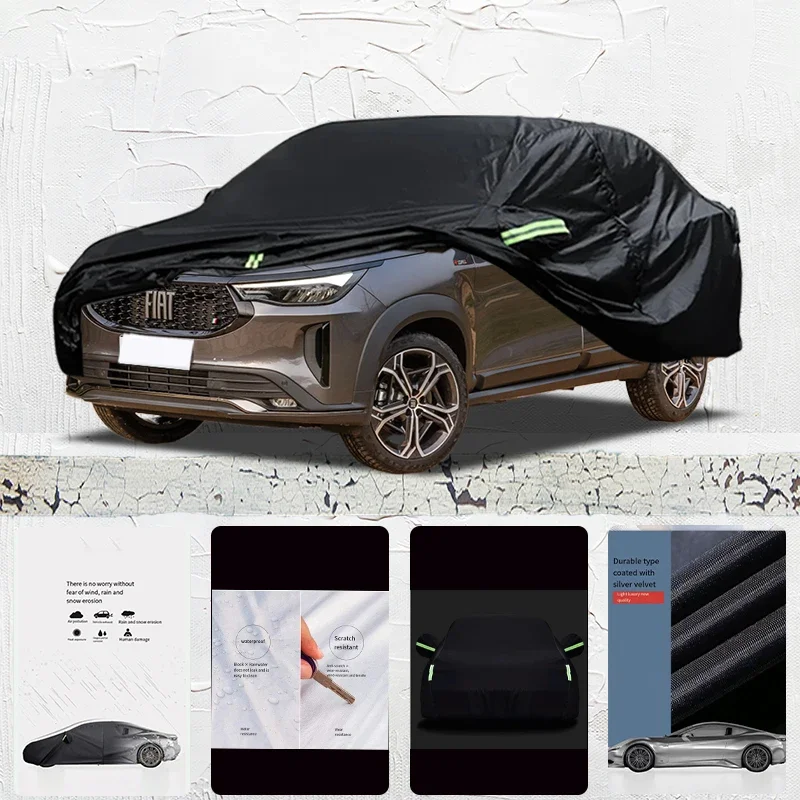 

For Fiat Fastback Anti-UV Sun Shade Rain Snow Resistant Black Cover Dustproof Car umbrella Full Car Cover Outdoor Protection