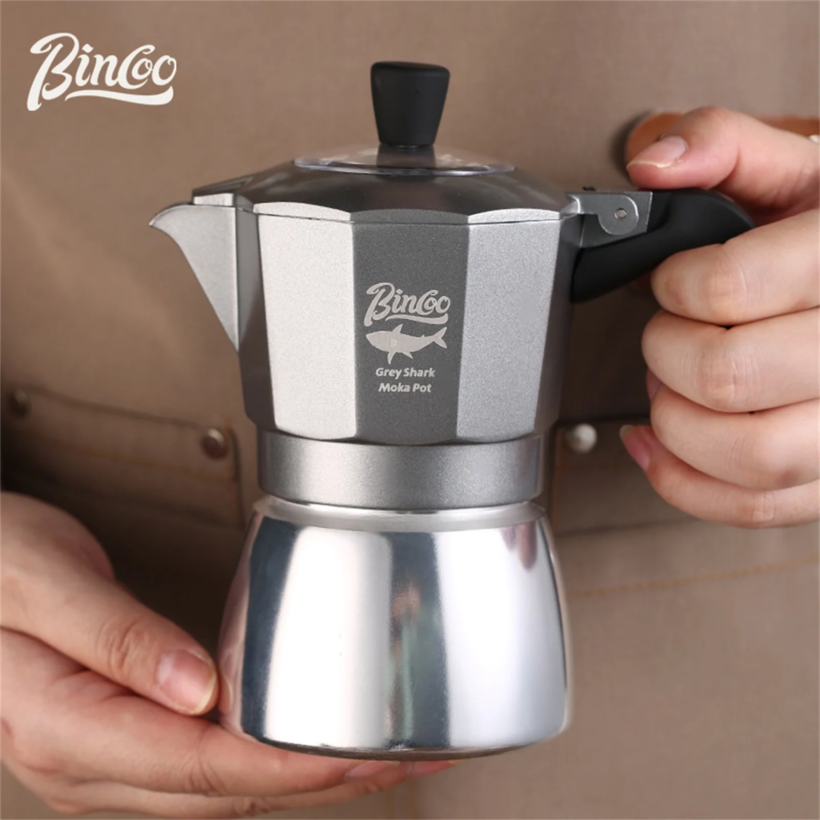 Bincoo Dual Valve Moka Pot Espresso Concentrated Latte Mocha Pot Brewed Coffee Extraction Pot Italian Home Barista Tools 220V - Image 5
