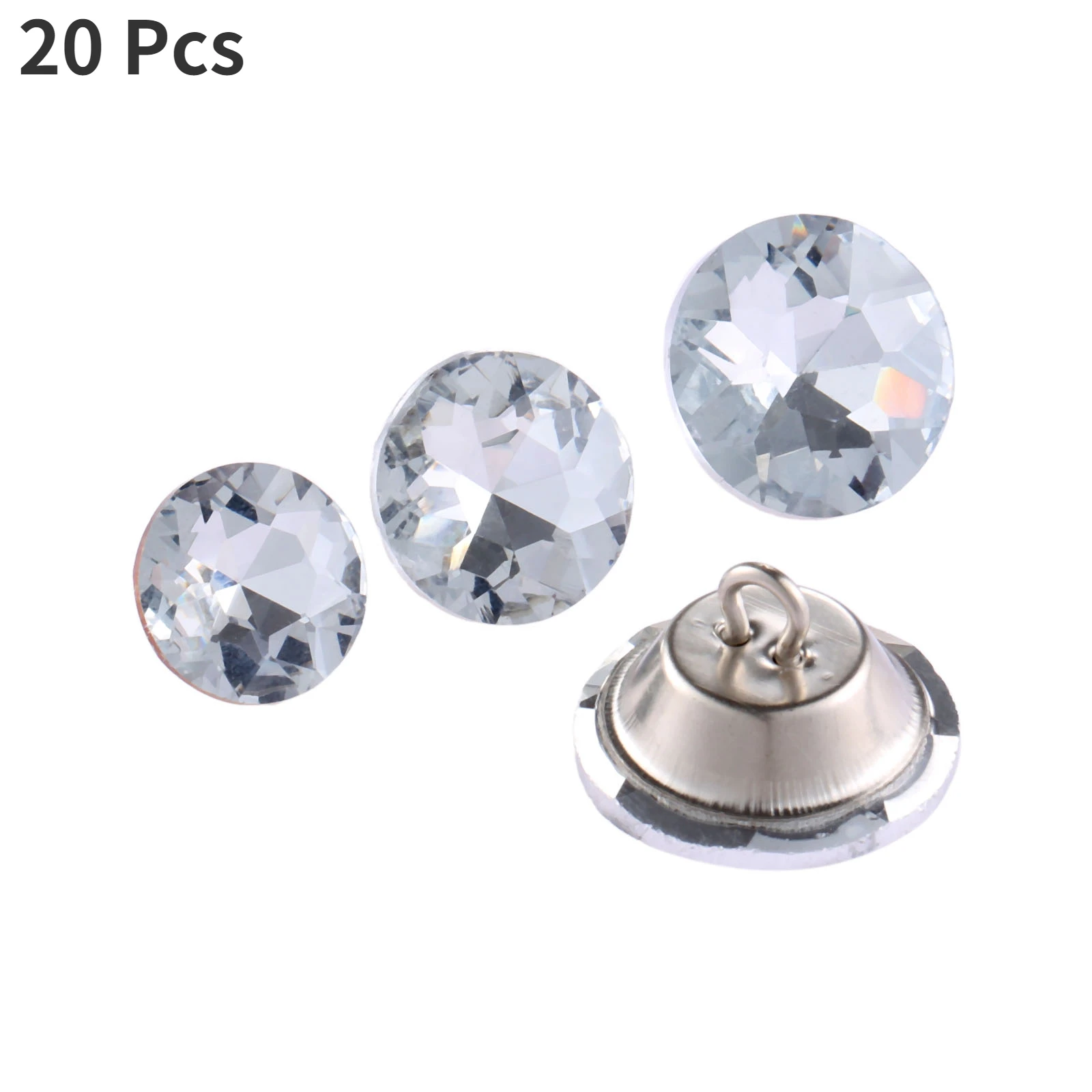 20 Pcs High-grade Crystal Gemstone Buttons Sewing Buttons for Sofa Headboard Shirt Glass Buttons for Garments 14/16/18/22mm