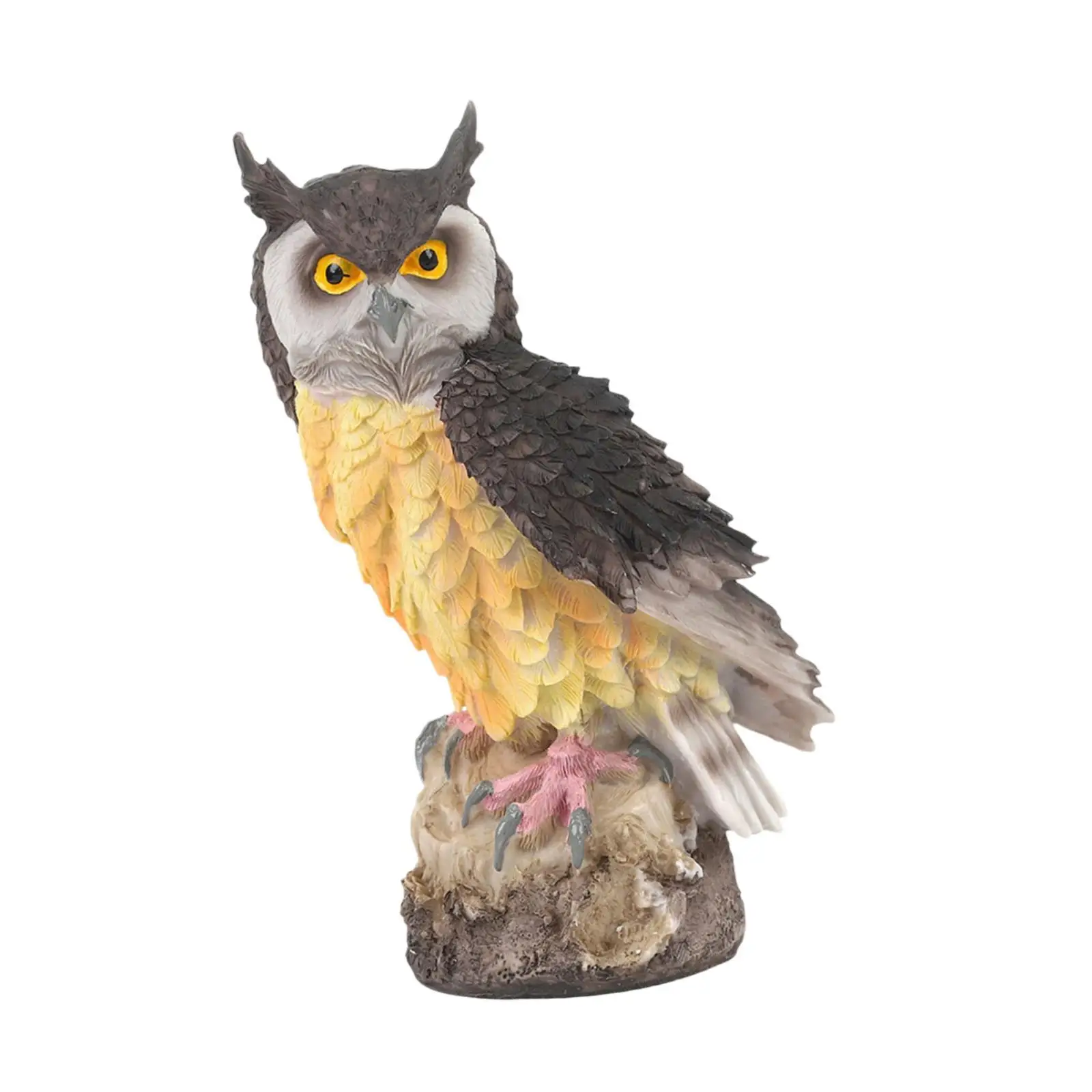 Resin Owl Statue Bird Sculpture Desktop Decoration Figure Collectible Figurine