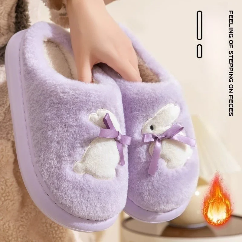 Winter Plush Slippers for Women Men -2026 New Cozy Fleece-Lined House Shoes, Non-Slip Indoor Slides with Memory Foam Comfort view 3