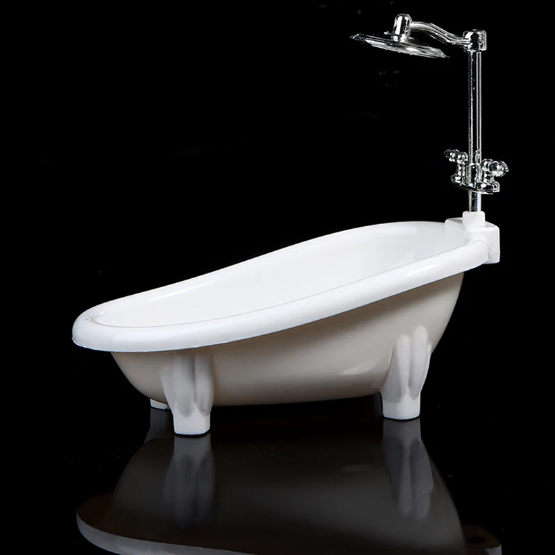 Muebles de bañera en miniatura para casa de muñecas, accesorios de baño para decoración de casa de muñecas, juguetes de imitación para regalo, 1/6