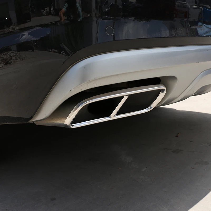 For 2016-2019 Audi Q7 4M stainless steel black car rear exhaust tail pipe cover muffler decoration car exterior accessories