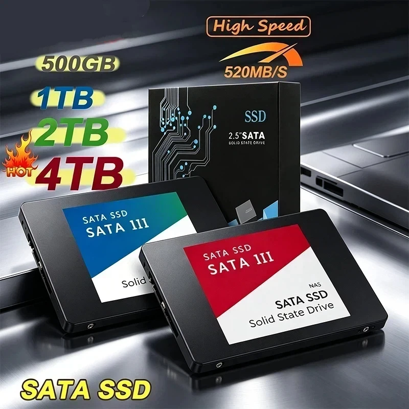 Disco de Estado Sólido SSD de Alta Velocidade 500G 1TB 2TB HDD Interno Sata3 2.5 Polegadas para Laptop Microcomputador Desktop