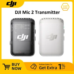 DJI Mic 2  Wireless Microphone with Intelligent Noise Cancelling 32-bit Float Internal Recording Optimized Sound 250m Range