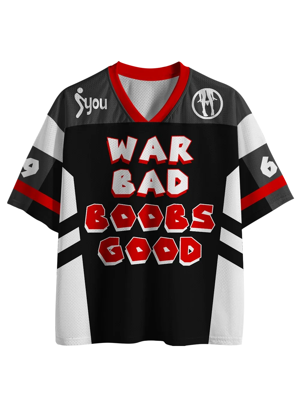 Fußballtrikot im Gothic-Stil, 3D-Druck, schnelltrocknend, atmungsaktiv, Sport-T-Shirt für Männer und Frauen, V-Ausschnitt, locker geschnitten, modisches Streetwear-Modell. – Detail 8