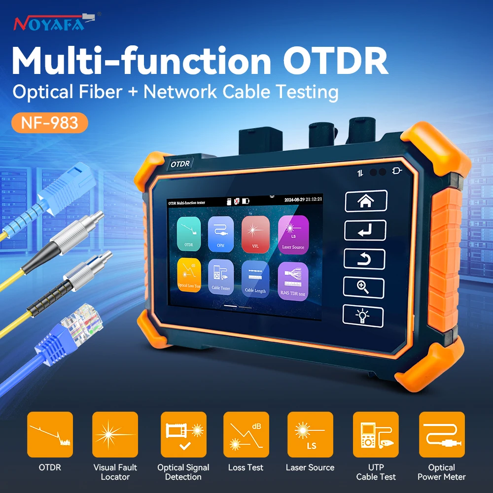 Noyafa NF-983 OTDR 12 in 1 Tester Multifunzionale per Fibra Ottica, Tester per Cavi RJ45 a Domaio Temporale Ottico, Tester Ethernet con Mappa degli Eventi