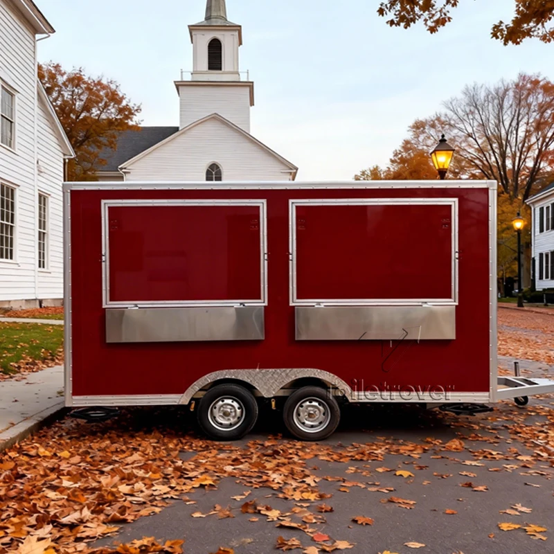 

Colorful Food Truck Carts Bbq Commercial Kitchen Food Trailer Outdoor Mobile Food Truck Trailer with Led Lights Screens