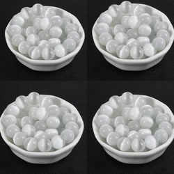 1Str/Bag Moon Stone Beads White Cat Eye Round Loose Beads 4/6/8mm Jewelry Making DIY Bracelet