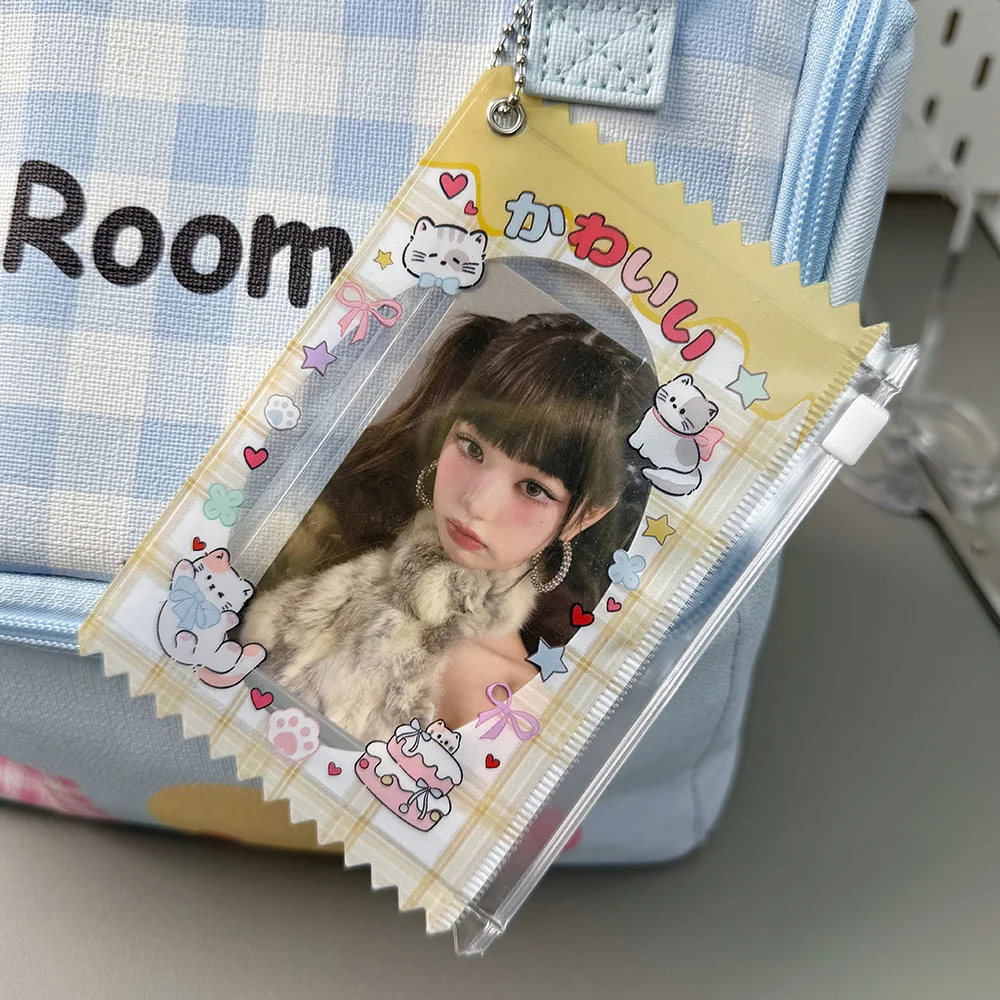 PVC 3 Inch Photocard Zipper Pouch Polaroid Storage Badge Bag Anime Merch Display Pendant Card Case Doll Carrier view 3