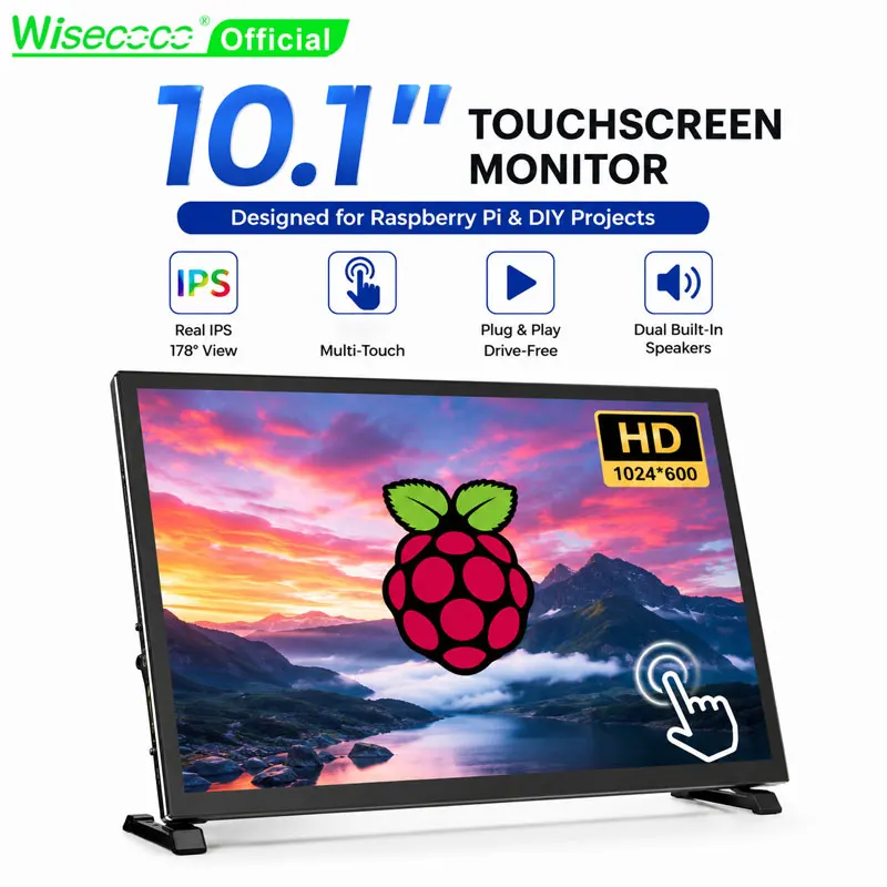 10.1' Raspberry Pi Touch Display IPS Portable Monitor USB Plug and Play Secondary Screen for PC AIDA64 DIY Embedded Projects